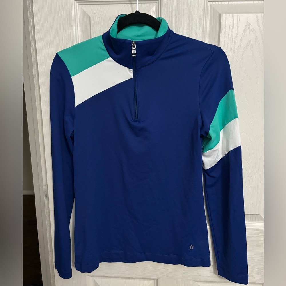 Lohla Sport | LS Fiona Cross Stripe Lapis Blue White Sz S - Picture 2 of 7
